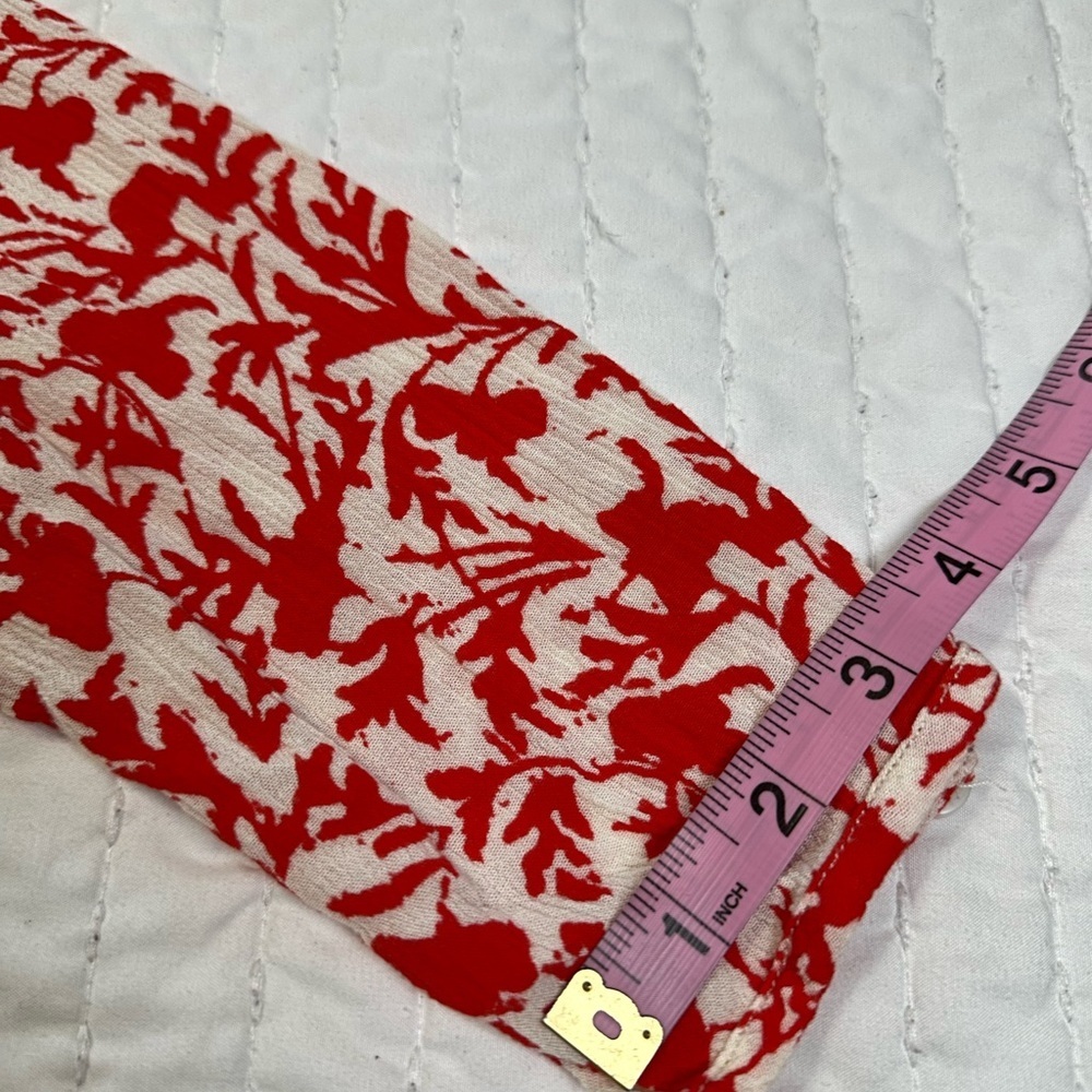 Free People Gardenia Combo Red White Floral Medallion Print Resortwear Romper - Picture 11 of 15